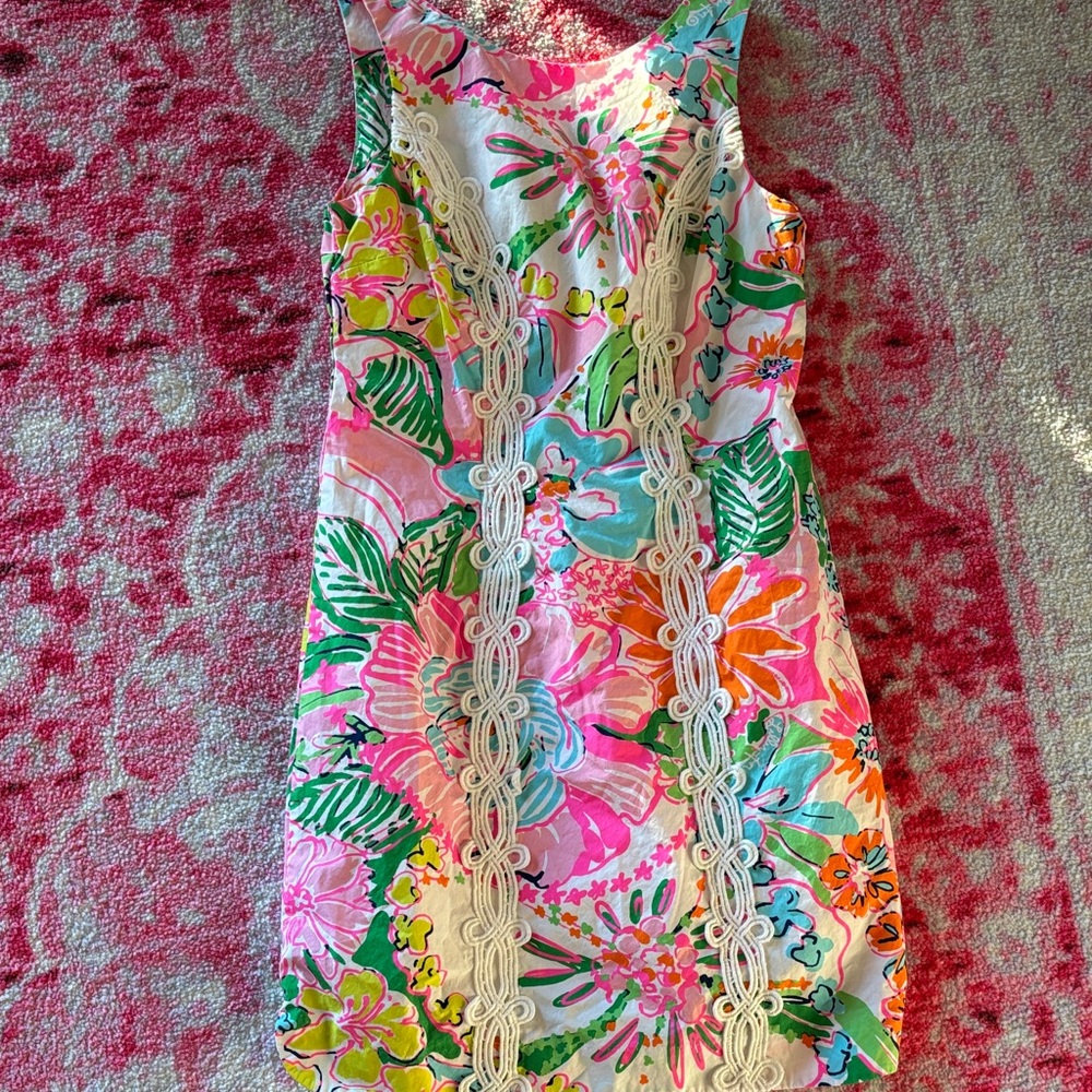 Lilly Pulitzer for Target Colorful Floral Dress with Gold Zipper